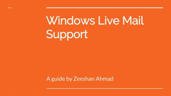 Windows Live Mail Support