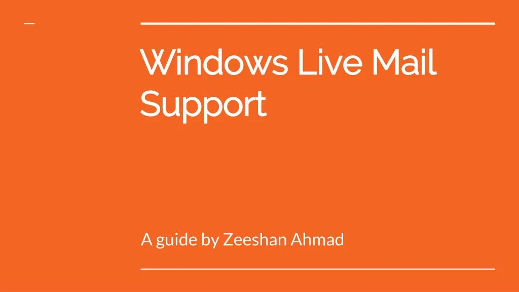 windows live mail support
