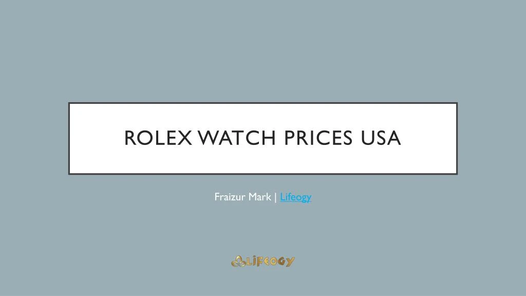 rolex watch prices usa