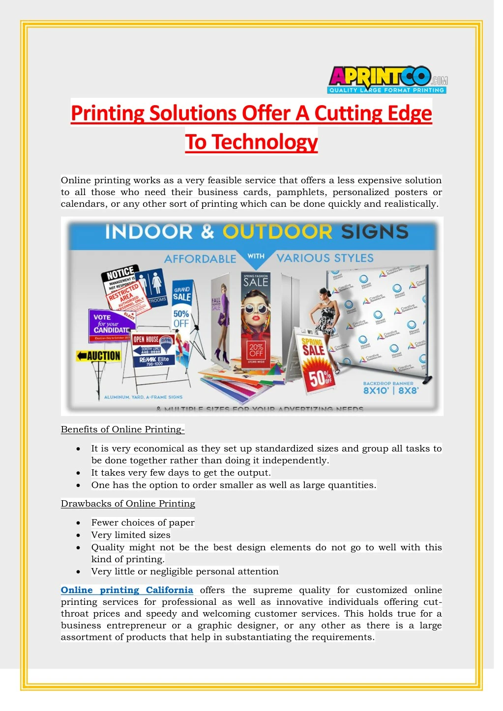 printing solutions offer a cutting edge