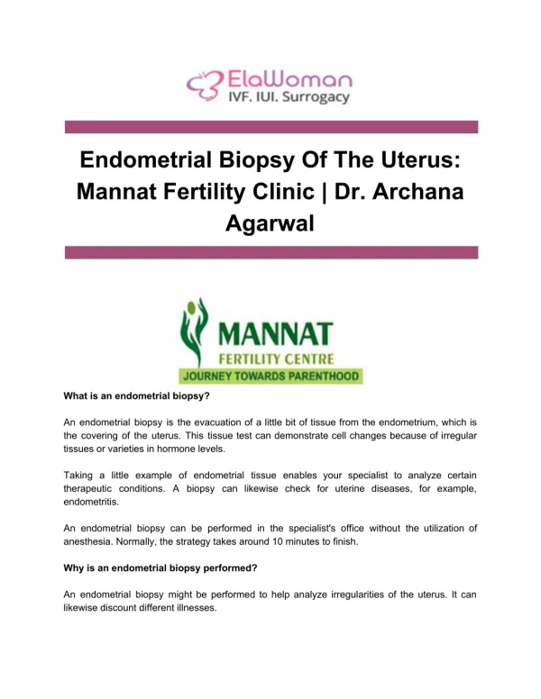 Endometrial Biopsy Of The Uterus_ Mannat Fertility Clinic _ Dr. Archana Agarwal