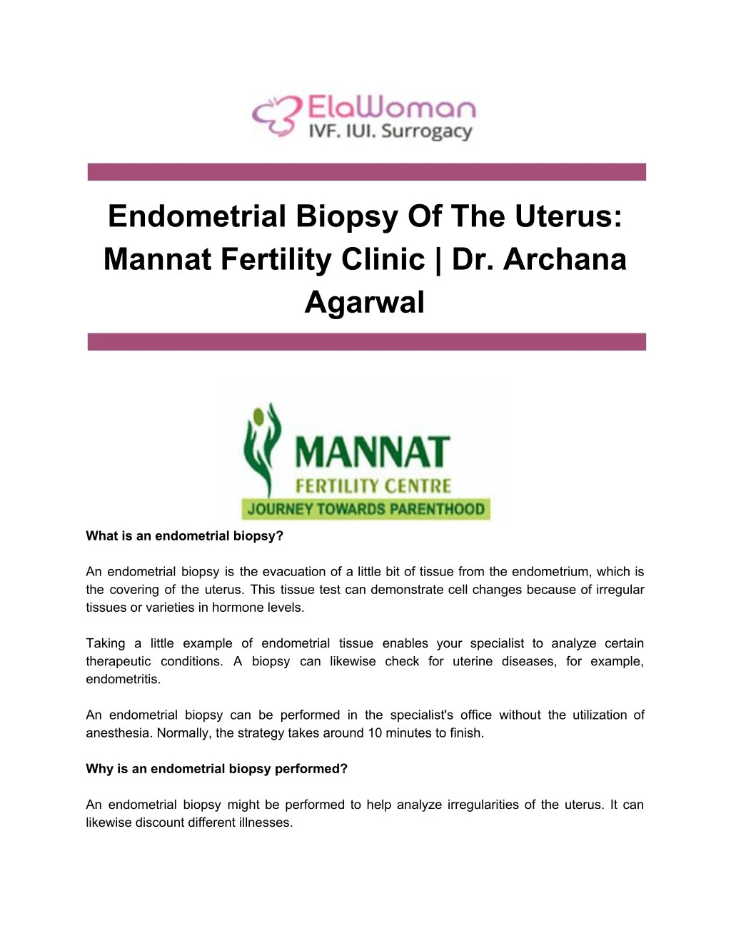endometrial biopsy of the uterus mannat fertility