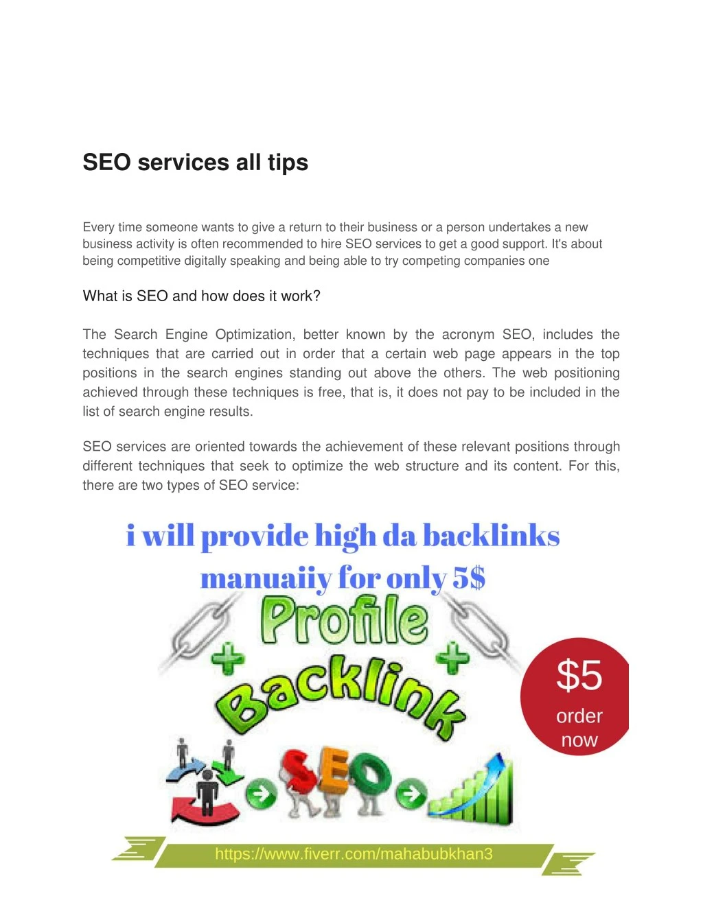 seo services all tips