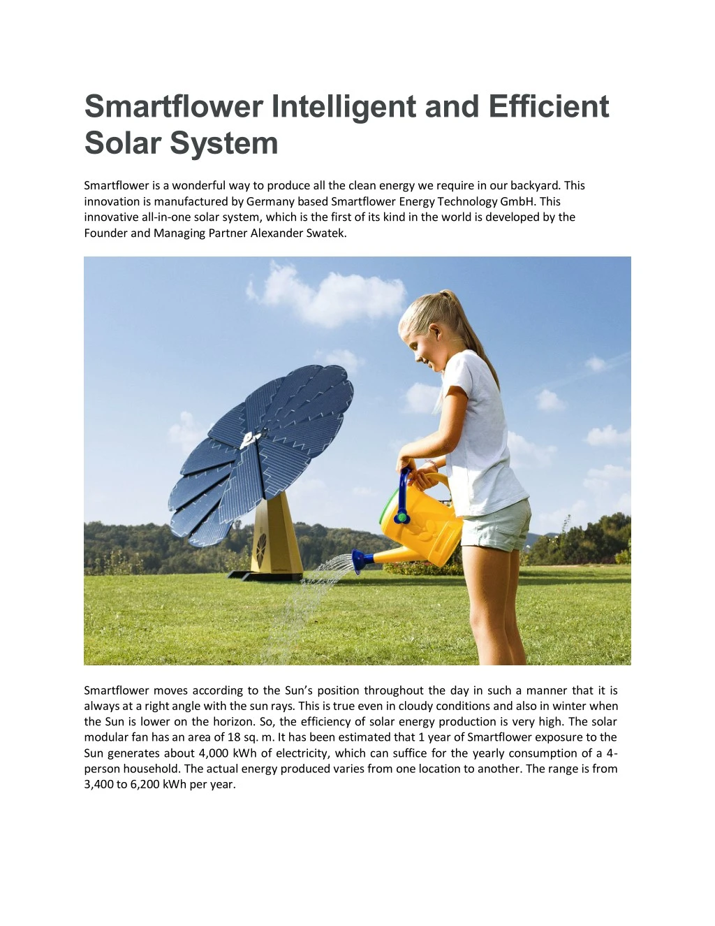 smartflower intelligent and efficient solar system