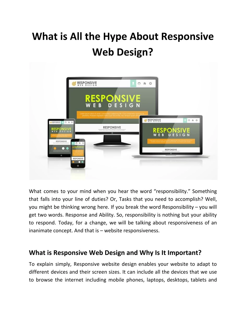 what is all the hype about responsive web design