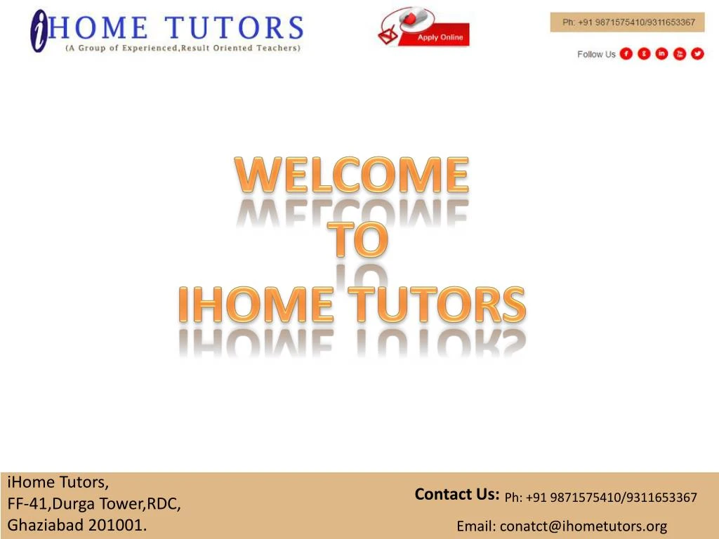 welcome to ihome tutors
