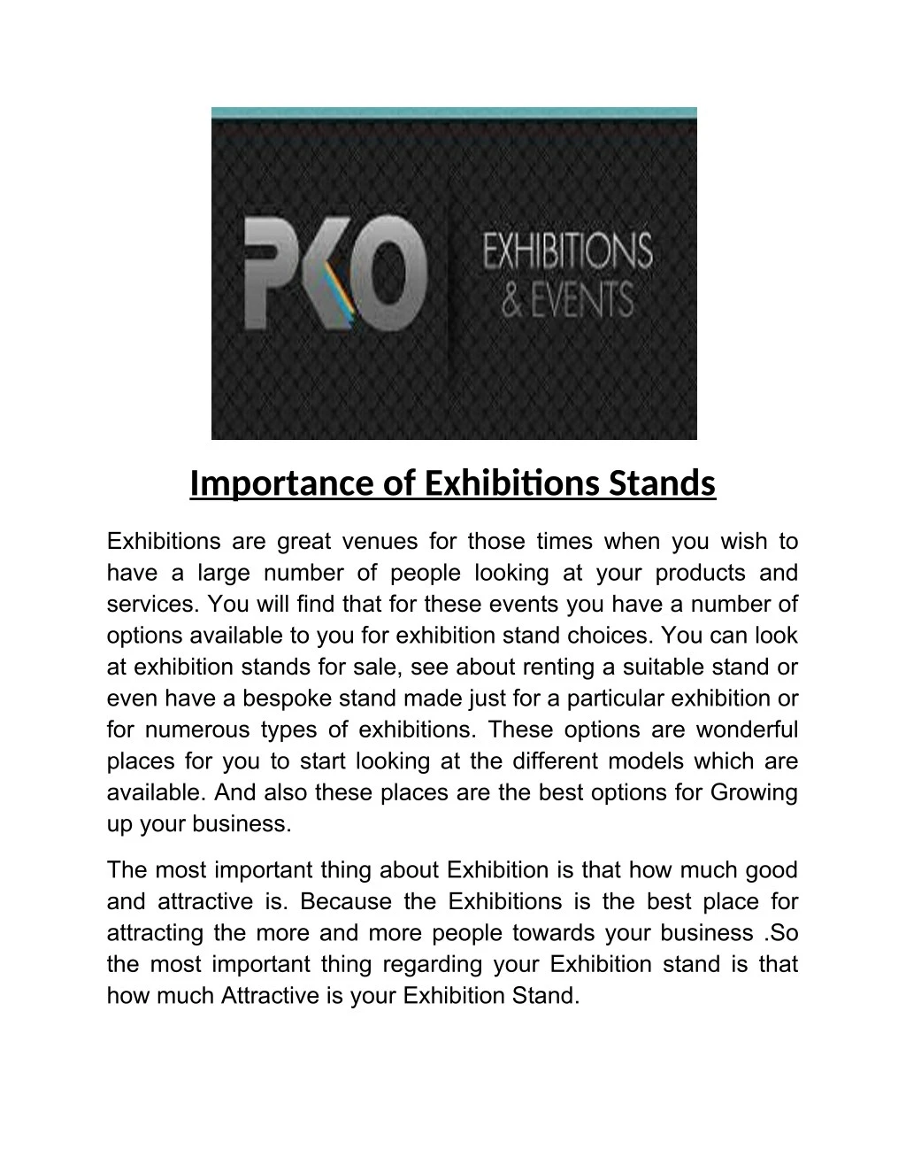 importance of exhibitons stands
