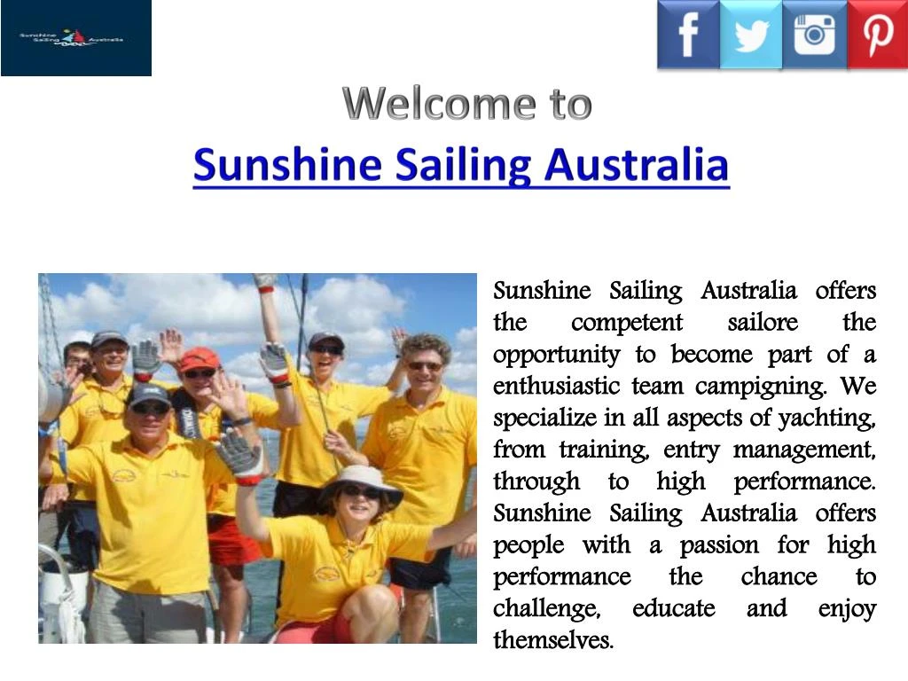 welcome to sunshine sailing australia