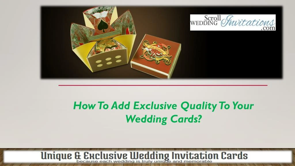 how to add exclusive quality to your wedding cards