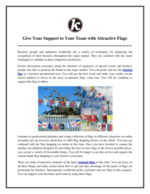 Give Your Support to Your Team with Attractive Flags