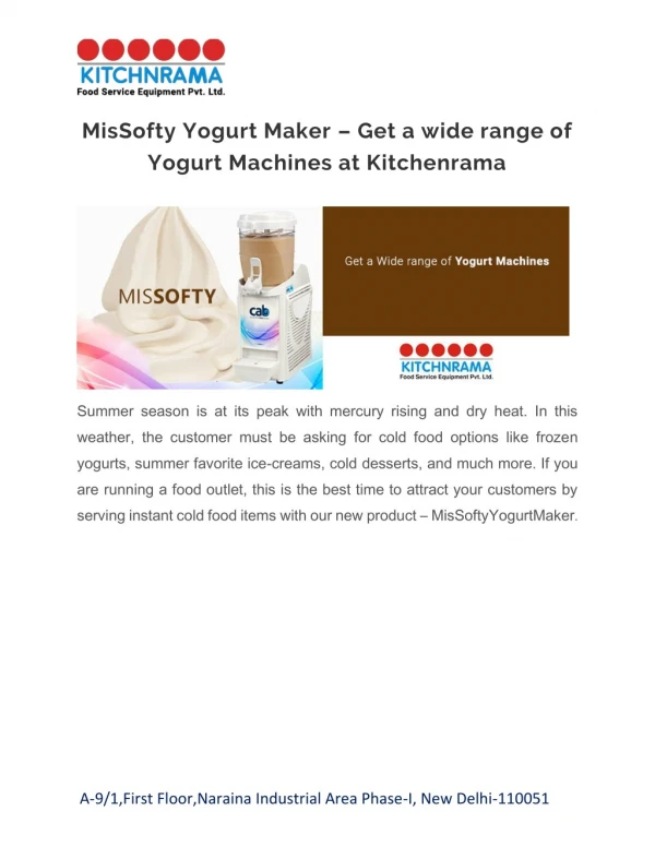 MisSofty Yogurt Maker – Get a Wide range of Machines at Kitchenrama