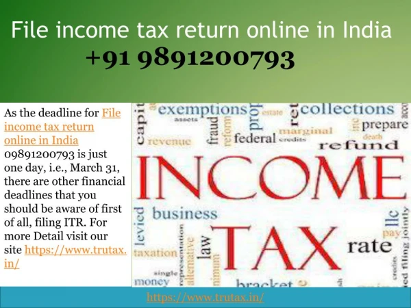 How to file income tax return online in India 09891200793