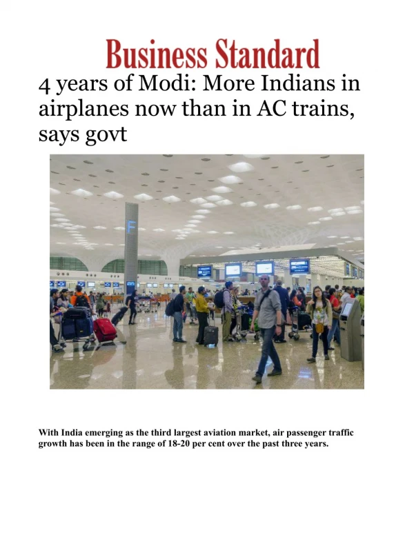 4 years of Modi: More Indians in airplanes now than in AC trains, says govt 