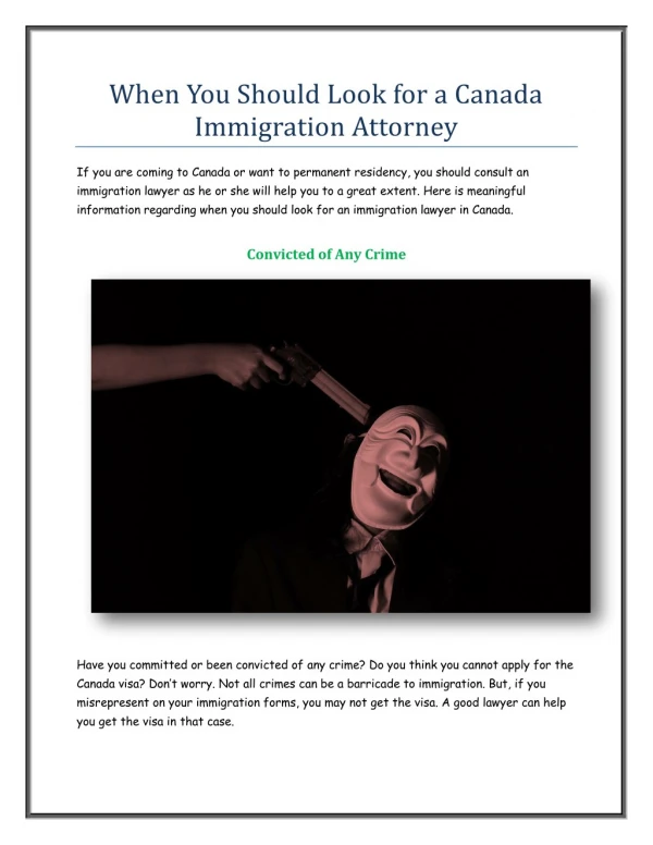 When You Should Look for a Canada Immigration Attorney