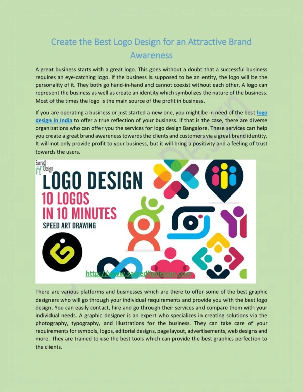 Create the best logo design for an attractive brand awareness