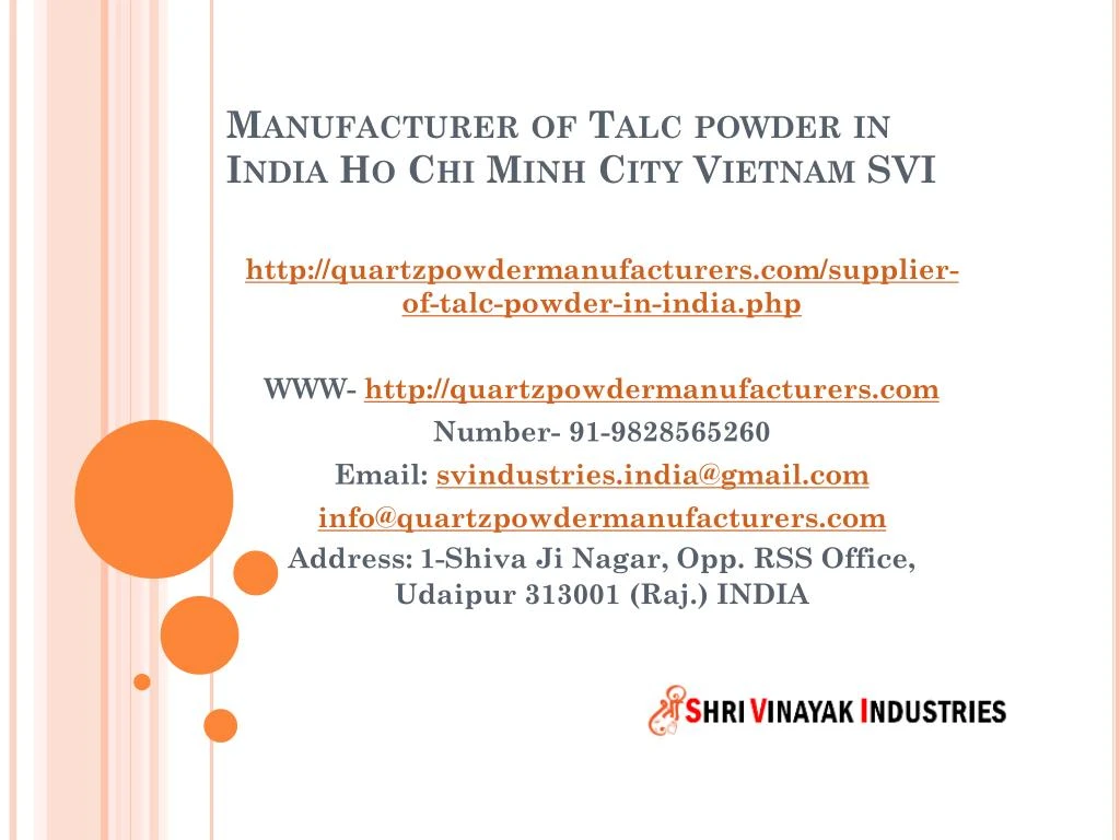 manufacturer of talc powder in india ho chi minh city vietnam svi