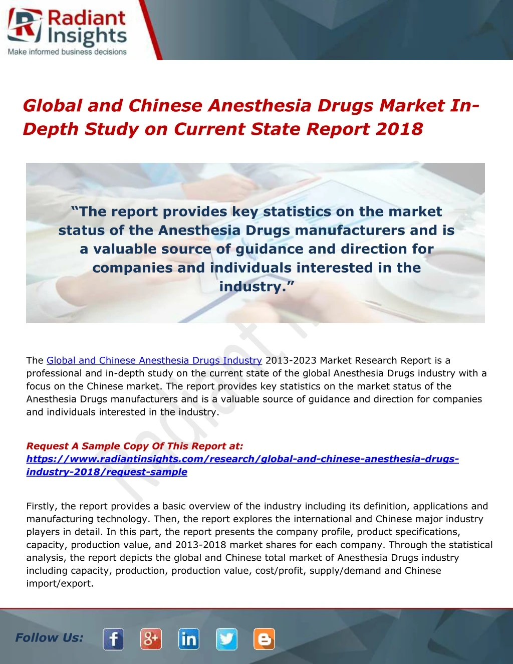 global and chinese anesthesia drugs market