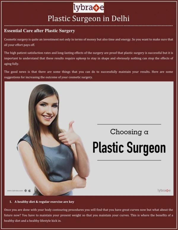 Plastic Surgeon in Delhi - Lybrate