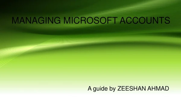 Managing Microsoft Accounts