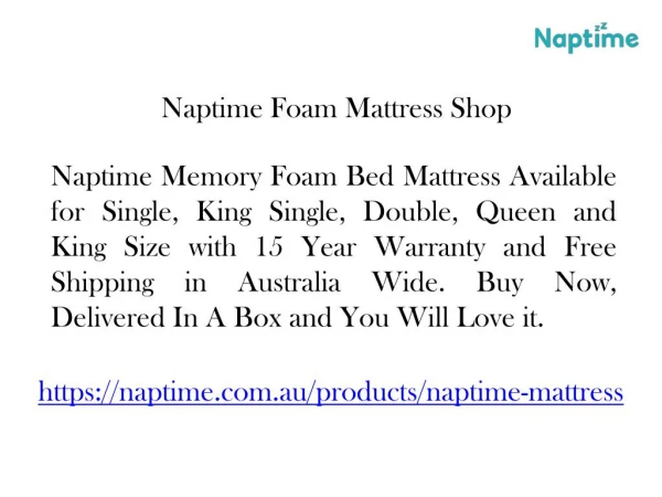 Naptime King Single Mattress Sale