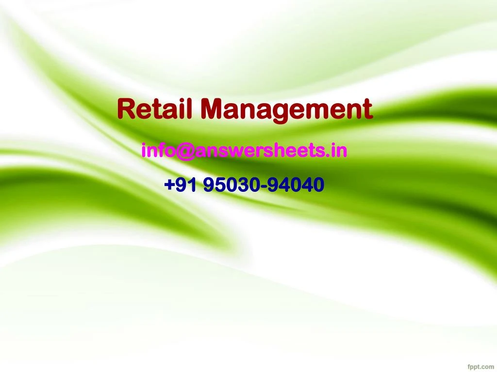 retail management info@answersheets in 91 95030 94040