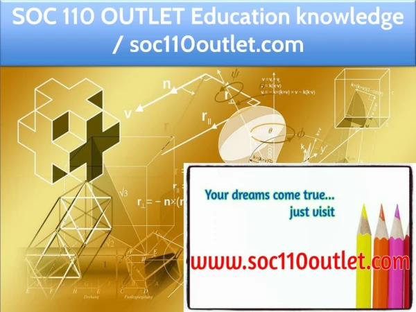 SOC 110 OUTLET Education knowledge / soc110outlet.com
