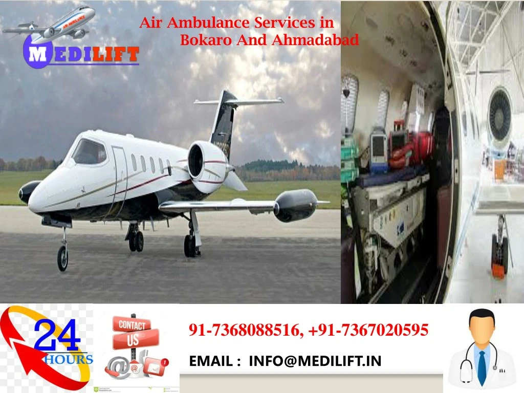 air ambulance services in bokaro and ahmadabad