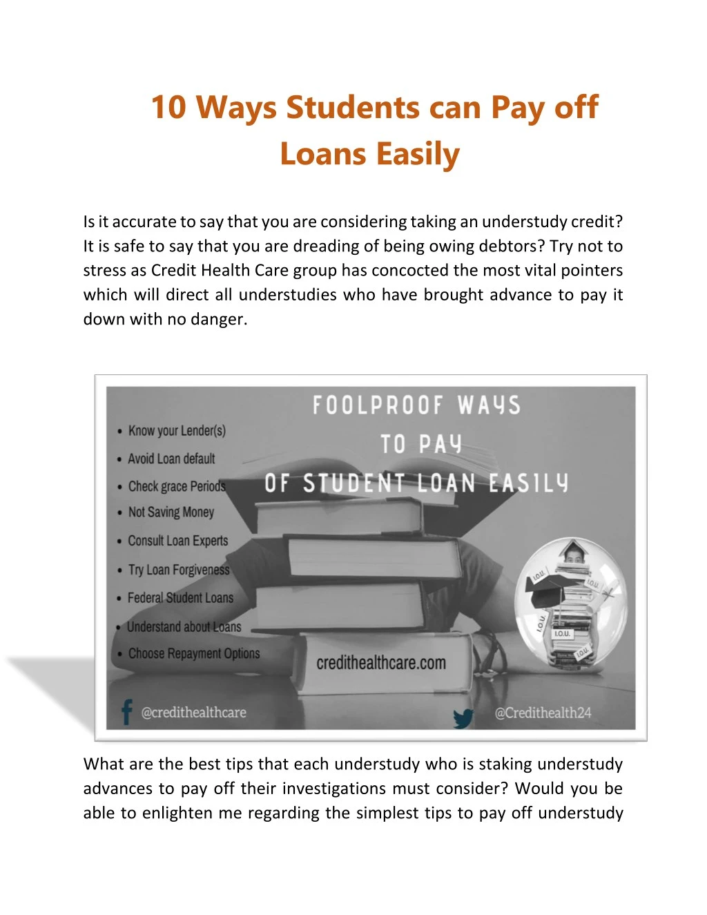 10 ways students can pay off loans easily