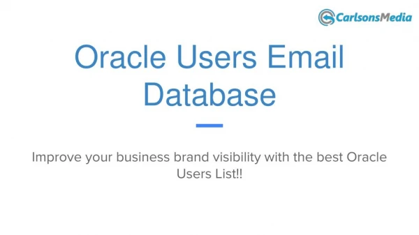 Oracle Users Email Database