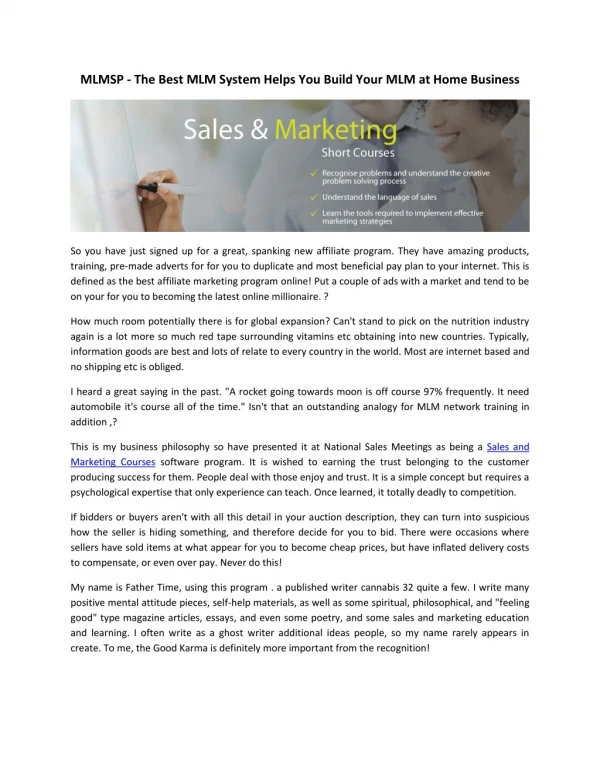 Sale and Marketing Courses