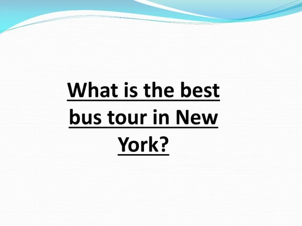 What is the best bus tour in New York?