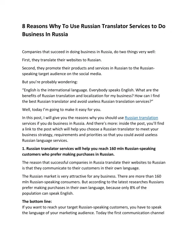 8 reasons why to use russian translator services to do business in russia