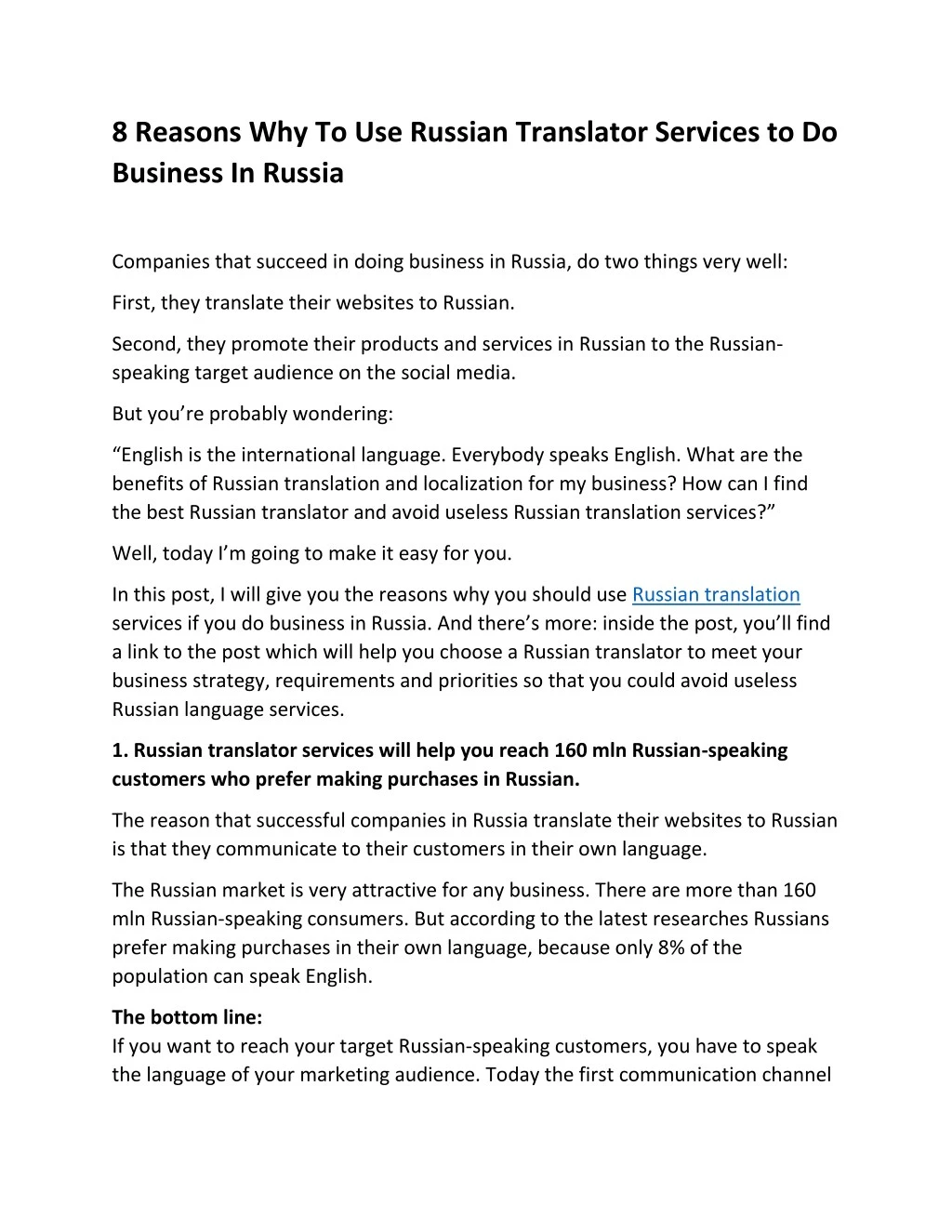 8 reasons why to use russian translator services