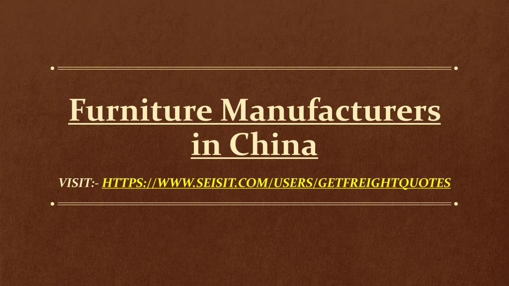 furniture manufacturers in china