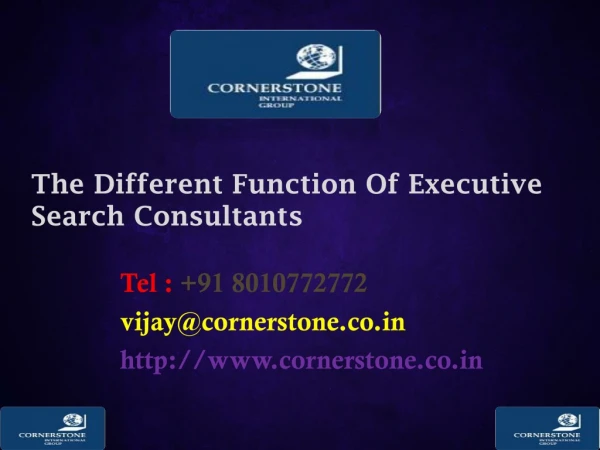 The Different Function Of Executive Search Consultants