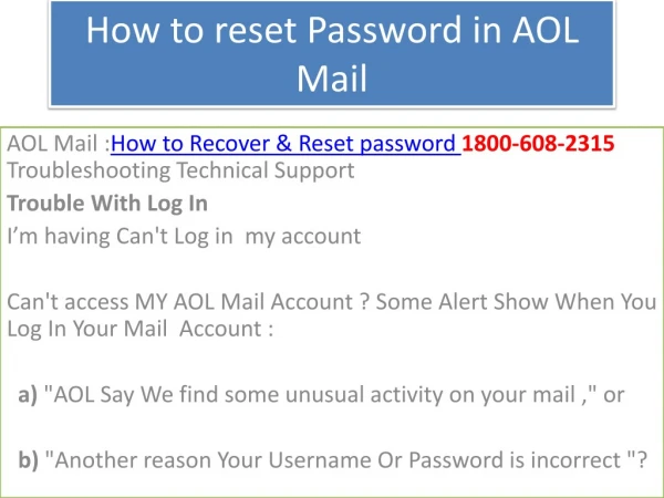 Aol mail issues Technical Support | 1-844 964 2969 Get Solution