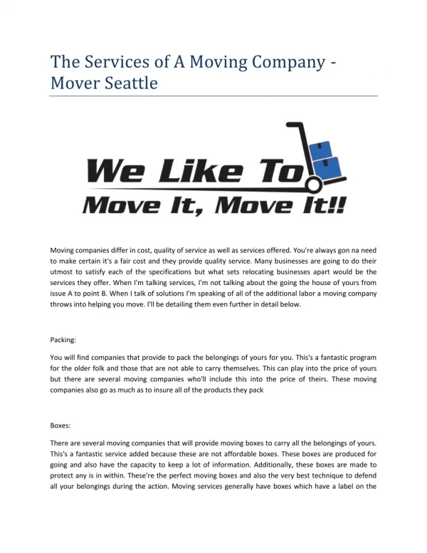 Mover Seattle