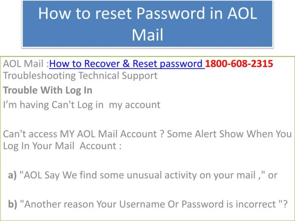 How to Reset Password Email |  1844 964 2969 Get Assist Solution Help