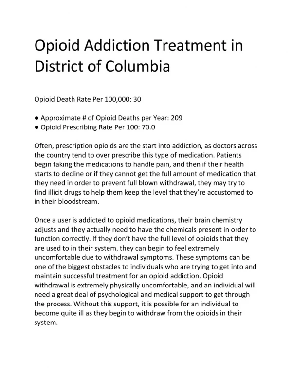Suboxone Doctors in District of Columbia