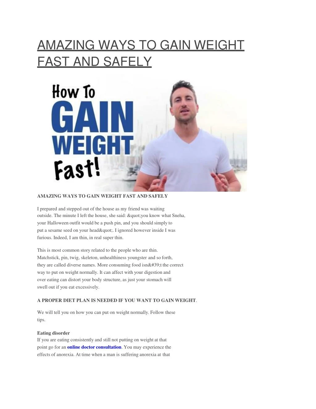amazing ways to gain weight fast and safely