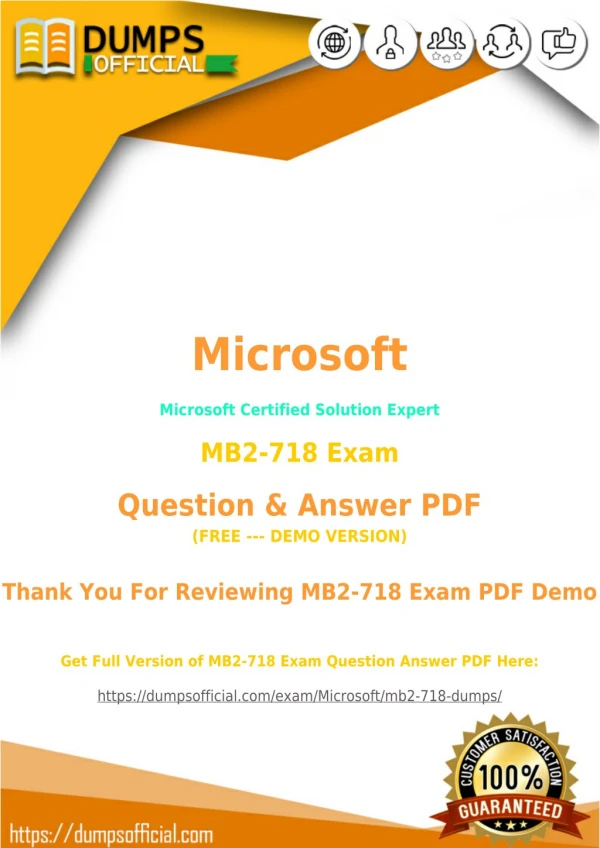 [Updated] MB2-718 Exam Dumps PDF