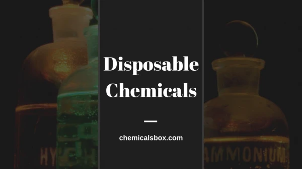 Various options available for the chemical disposals