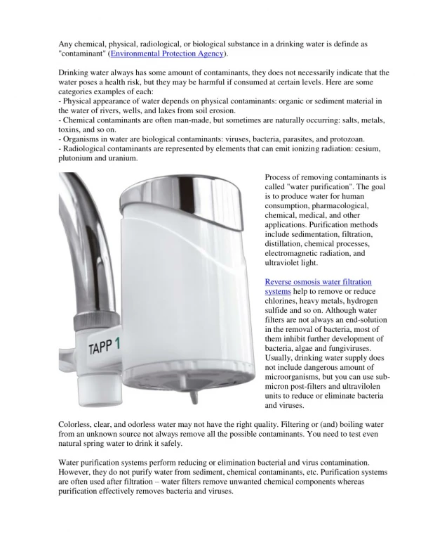 RO water filtration system