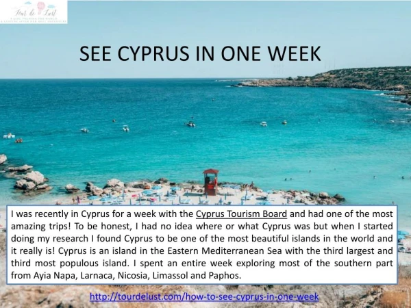 See Cyprus in One Week