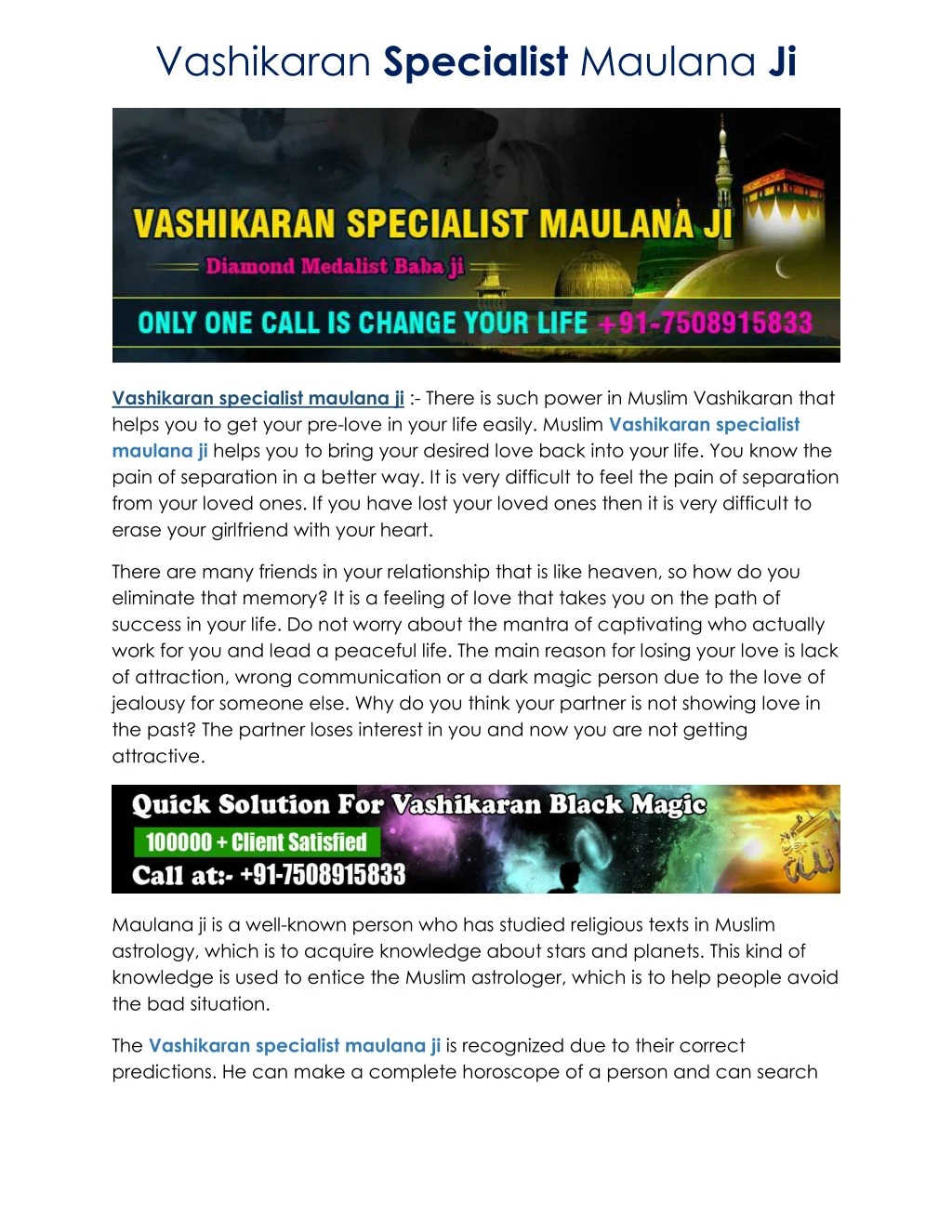 vashikaran specialist maulana ji