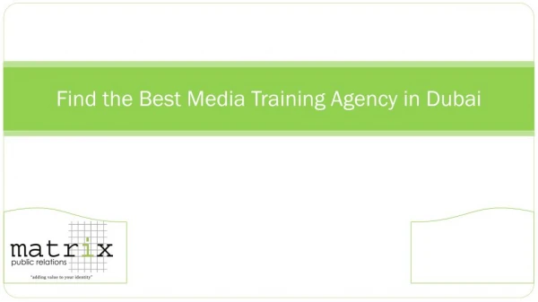 Find the Best Media Training Agency in Dubai