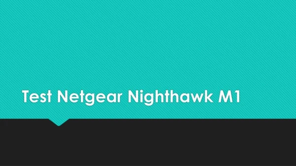 Netgear Nighthawk M1 Test