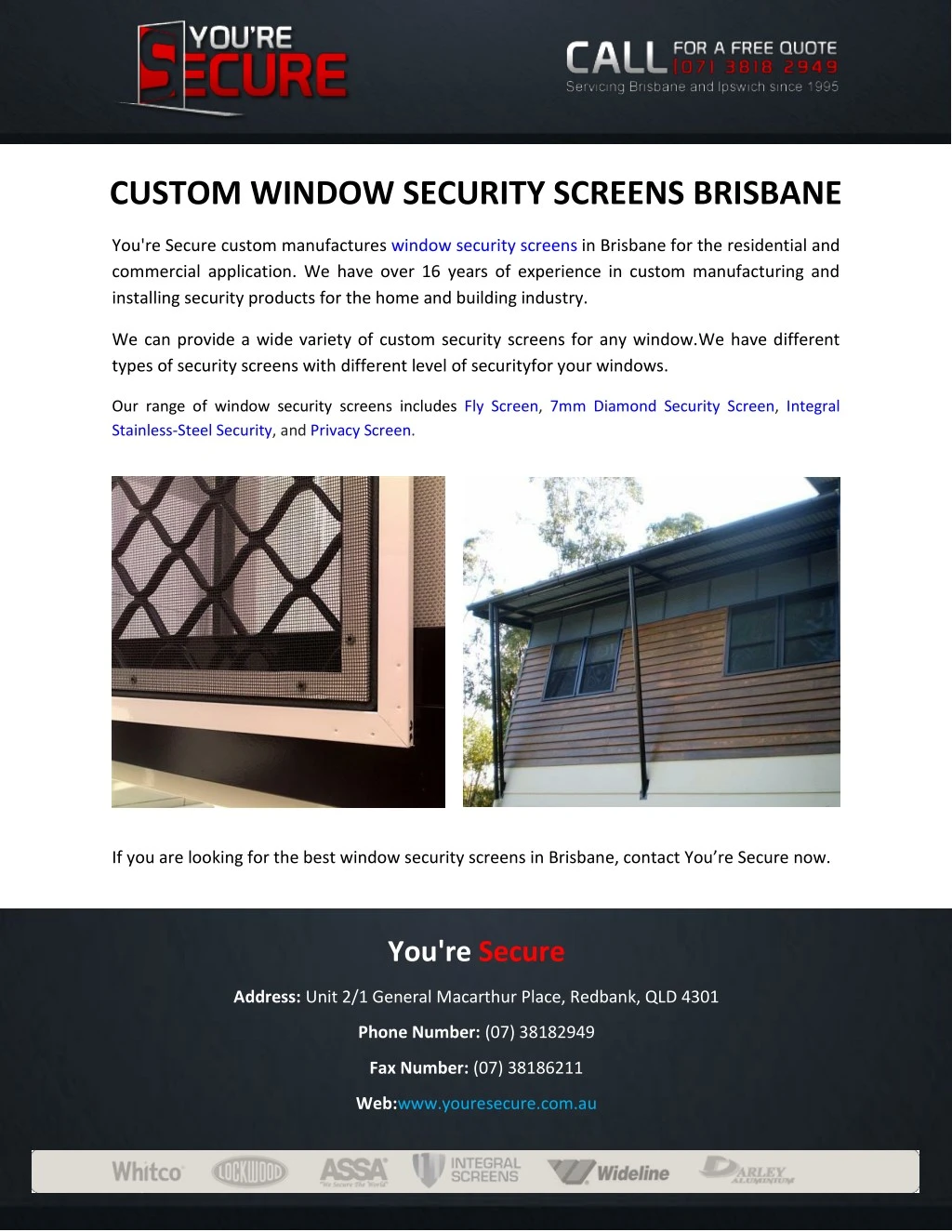 custom window security screens brisbane