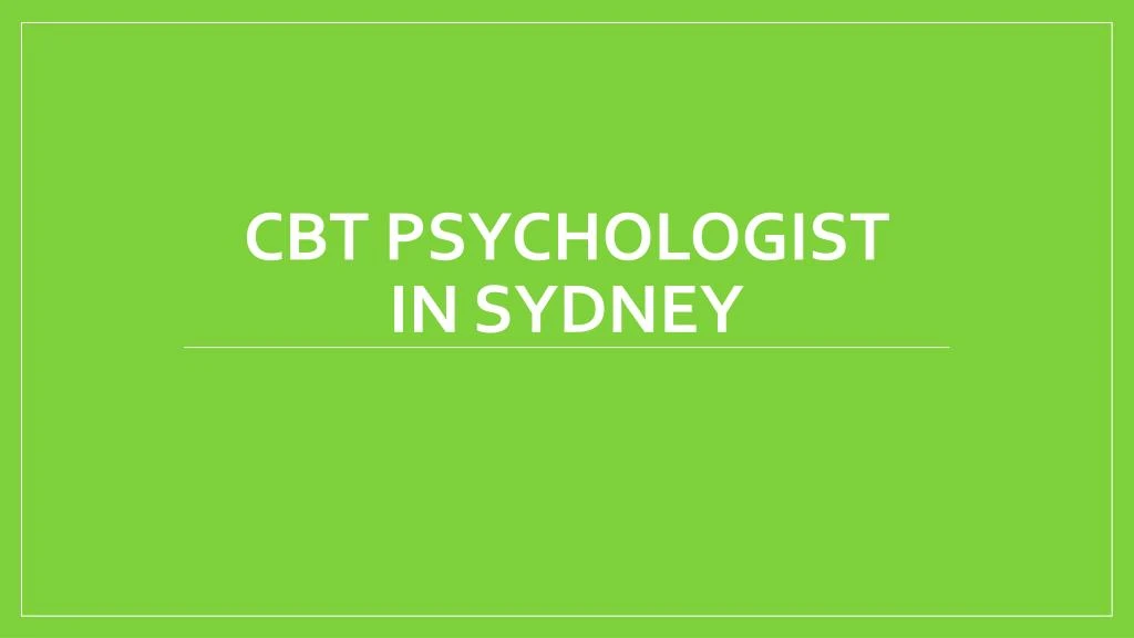 cbt psychologist in sydney