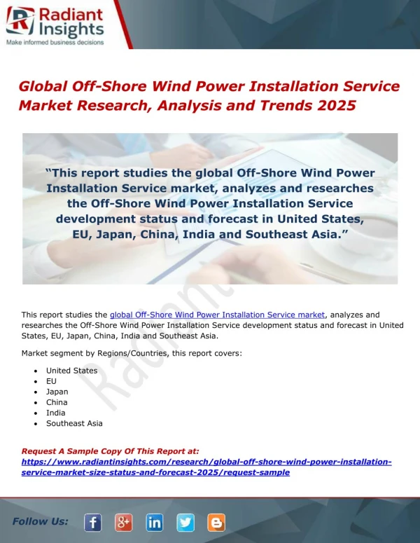 Global Off-Shore Wind Power Installation Service Market Research, Analysis and Trends 2025
